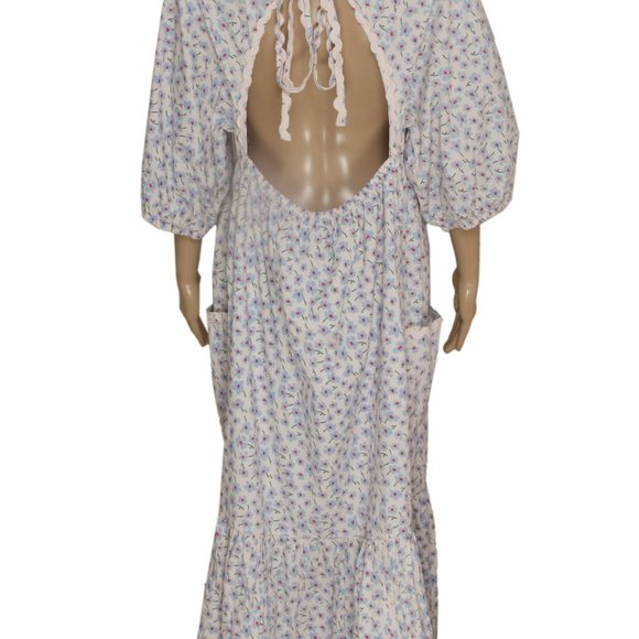 Floral Midi Dress in White - Picture 5 of 6